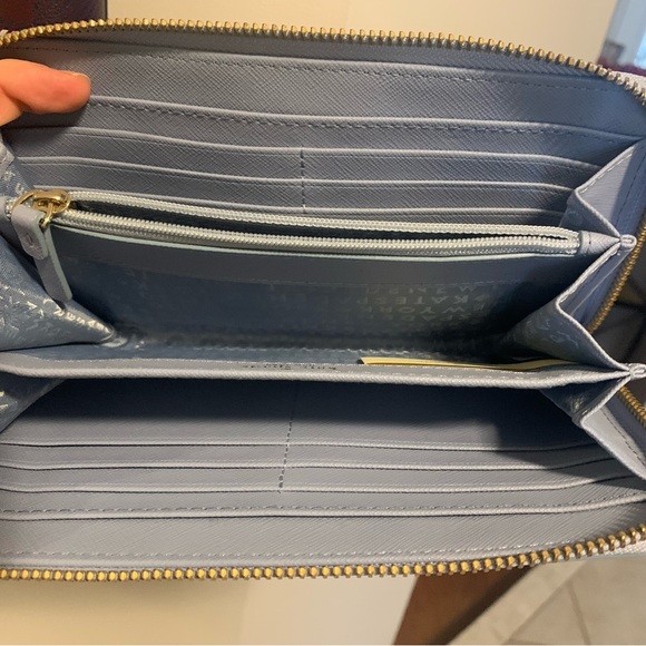 Kate Spade Blue and Brown Plaid Leather Tote Bag Set - Picture 4 of 8